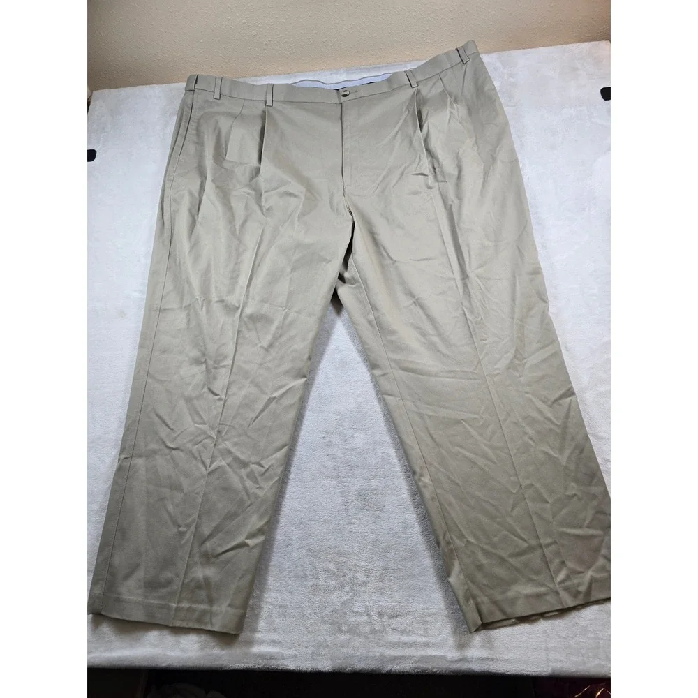 Savane Chino Pants Mens 56x30 Khaki Stretch Straight Ultimate Performance NEW